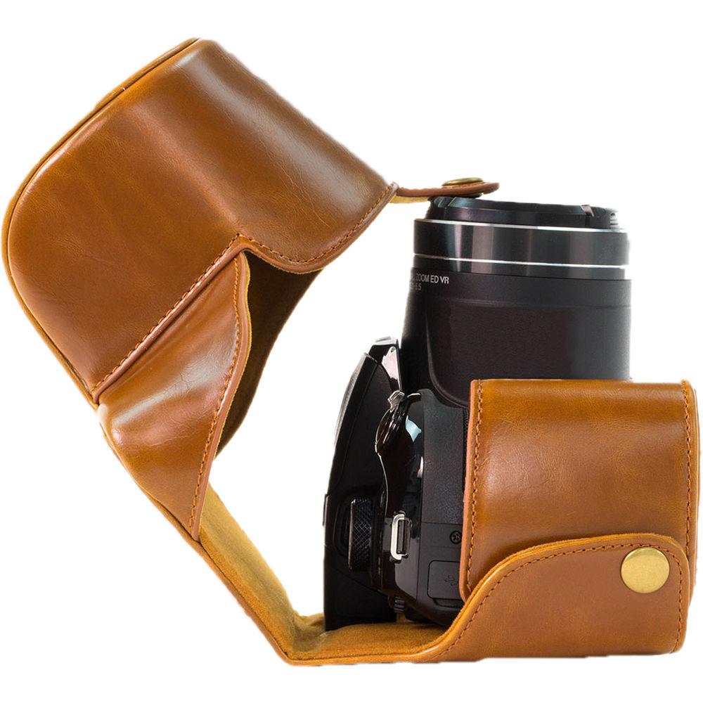 MegaGear Ever Ready PU Leather Camera Case with Strap for Nikon Coolpix P610 with Zoom Lens, P530, or P520
