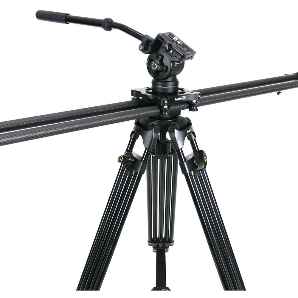 ProAm USA Slideways Pro Slider Kit with Tandem Leg Tripod & Fluid Head