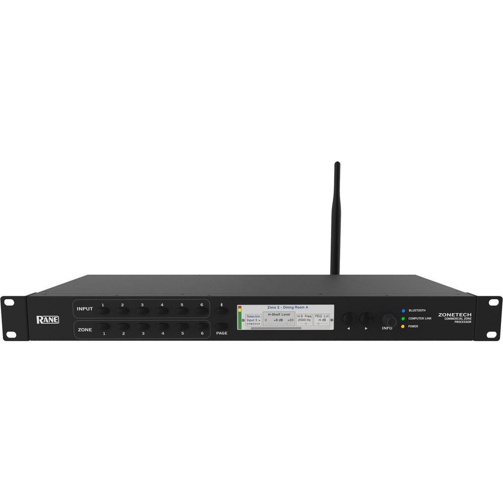 Rane Commercial Zonetech 6-Channel, 6-Zone, Bluetooth-Enabled Commercial Processor