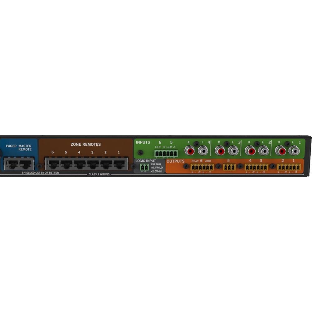 Rane Commercial Zonetech 6-Channel, 6-Zone, Bluetooth-Enabled Commercial Processor