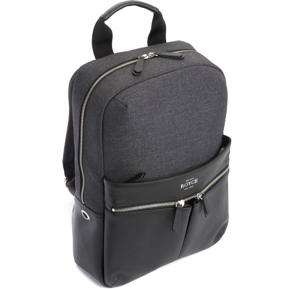 Royce Leather Products Charged Up Dual-Port Power Bank Charger Backpack for 15" Laptop