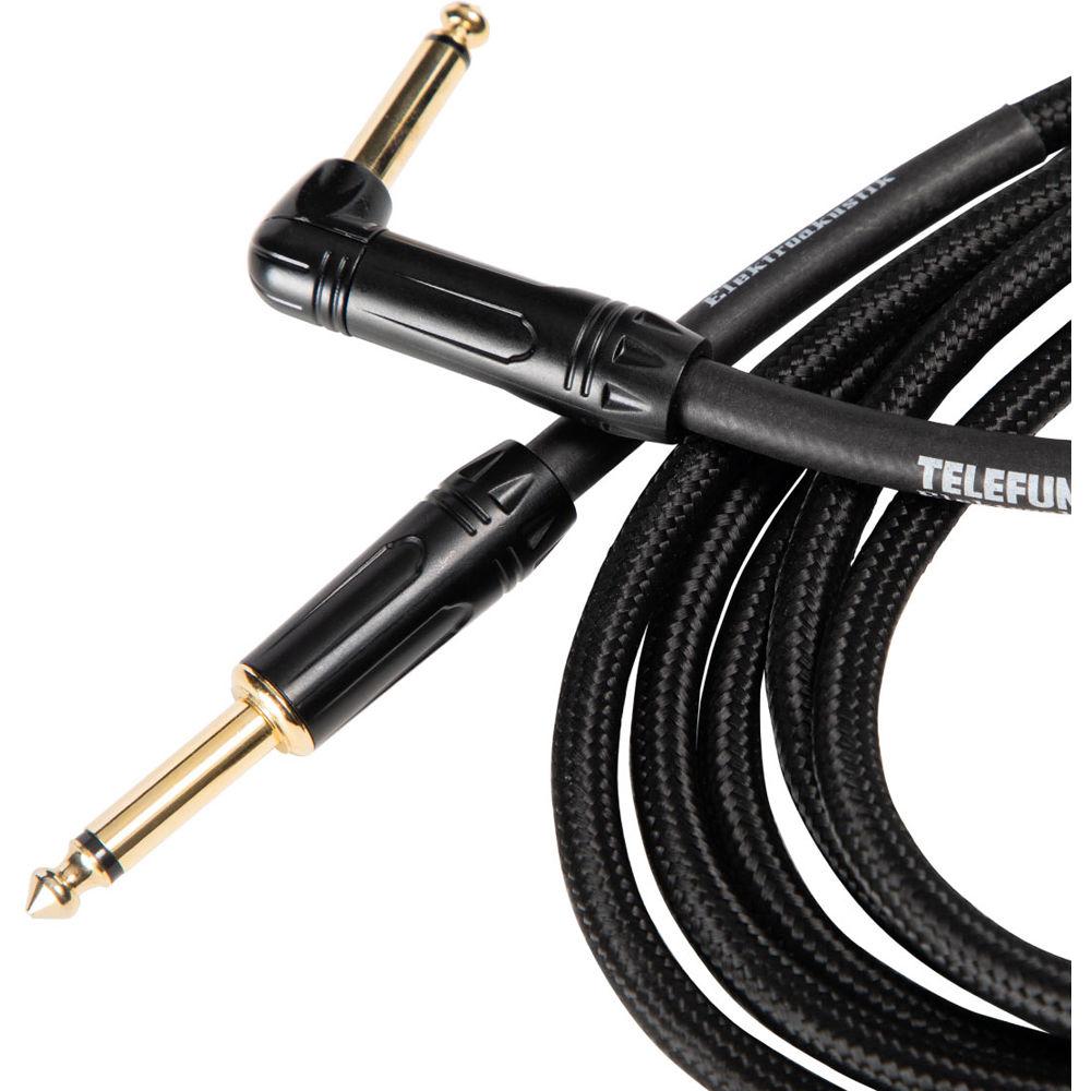 Telefunken Instrument Cable: 1-Straight 1 4" and 1-Right Angle 1 4"Connector Braid Jacket Gold Plated Plugs 26