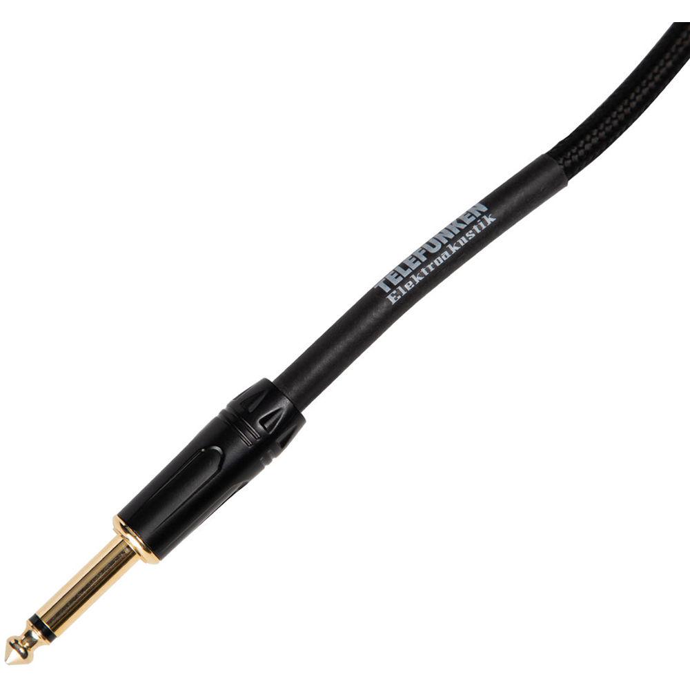Telefunken Instrument Cable: 1-Straight 1 4" and 1-Right Angle 1 4"Connector Braid Jacket Gold Plated Plugs 26