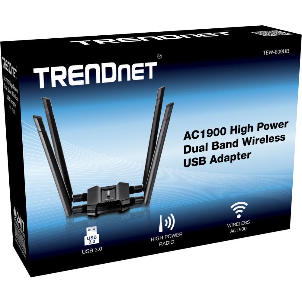 TRENDnet TEW-809UB AC1900 Dual-Band Wireless USB Adapter, TRENDnet, TEW-809UB, AC1900, Dual-Band, Wireless, USB, Adapter