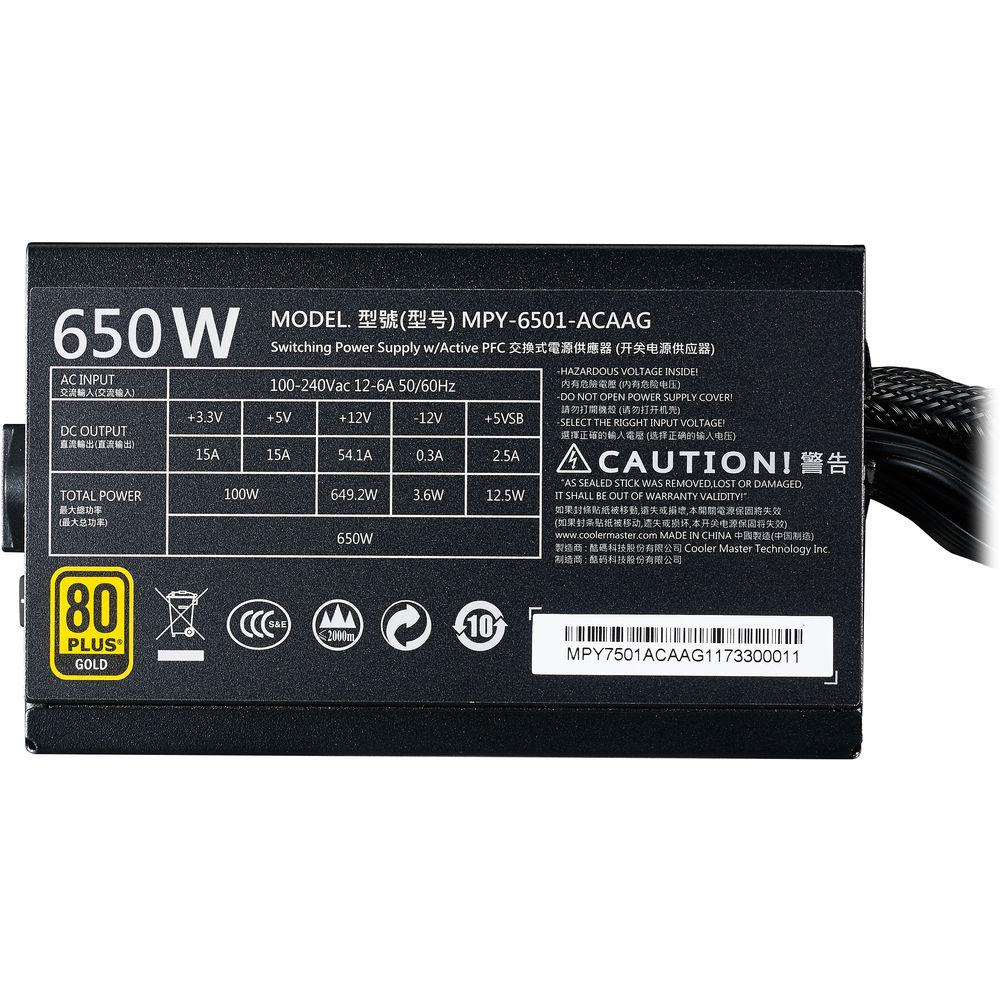 Cooler Master MWE Gold 650 650W 80 Plus Gold Power Supply