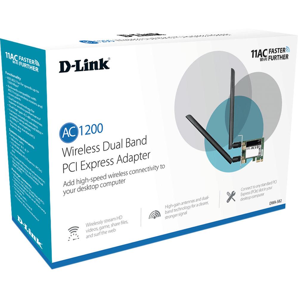 D-Link AC1200 Wi-Fi PCI Express Adapter, D-Link, AC1200, Wi-Fi, PCI, Express, Adapter