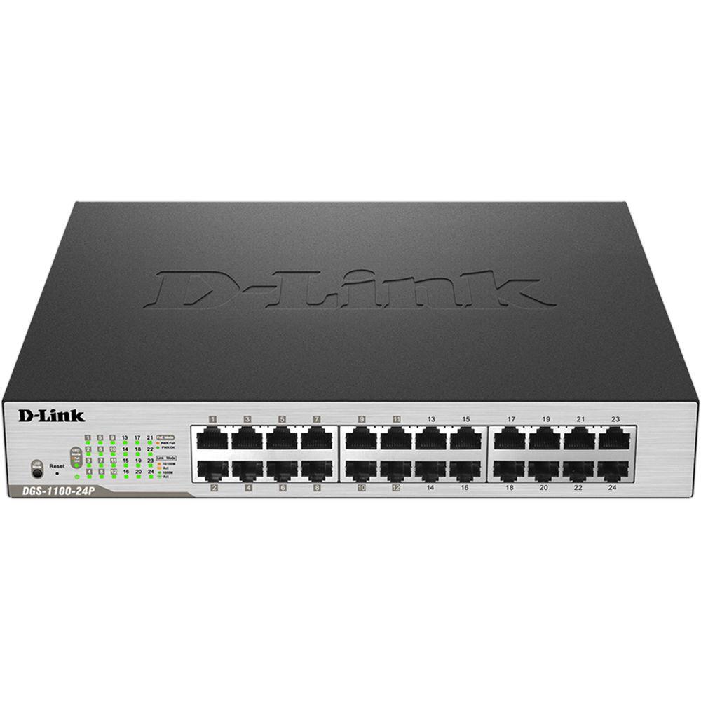 D-Link DGS-1100 Series 24-Port Smart Managed Rackmount Switch with PoE Ports