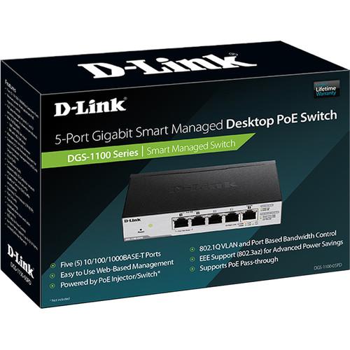 D-Link Smart Managed PoE-Powered 5-Port Gigabit Switch