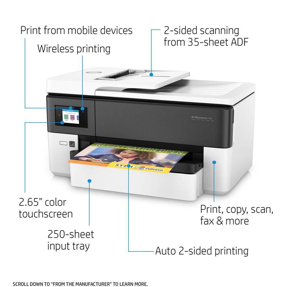 HP OfficeJet Pro 7720 Wide Format All-In-One Inkjet Printer