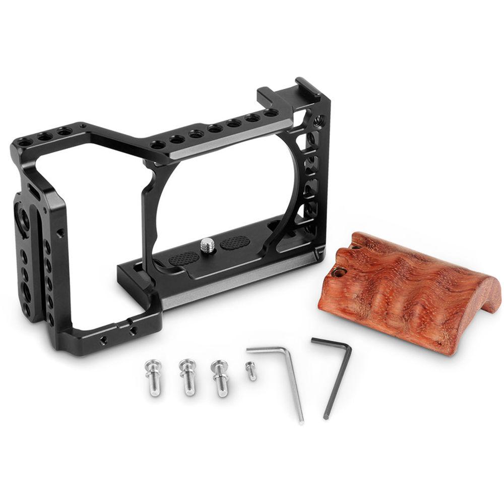 SmallRig 2097 Camera Cage Kit with Wooden Grip for Sony a6500
