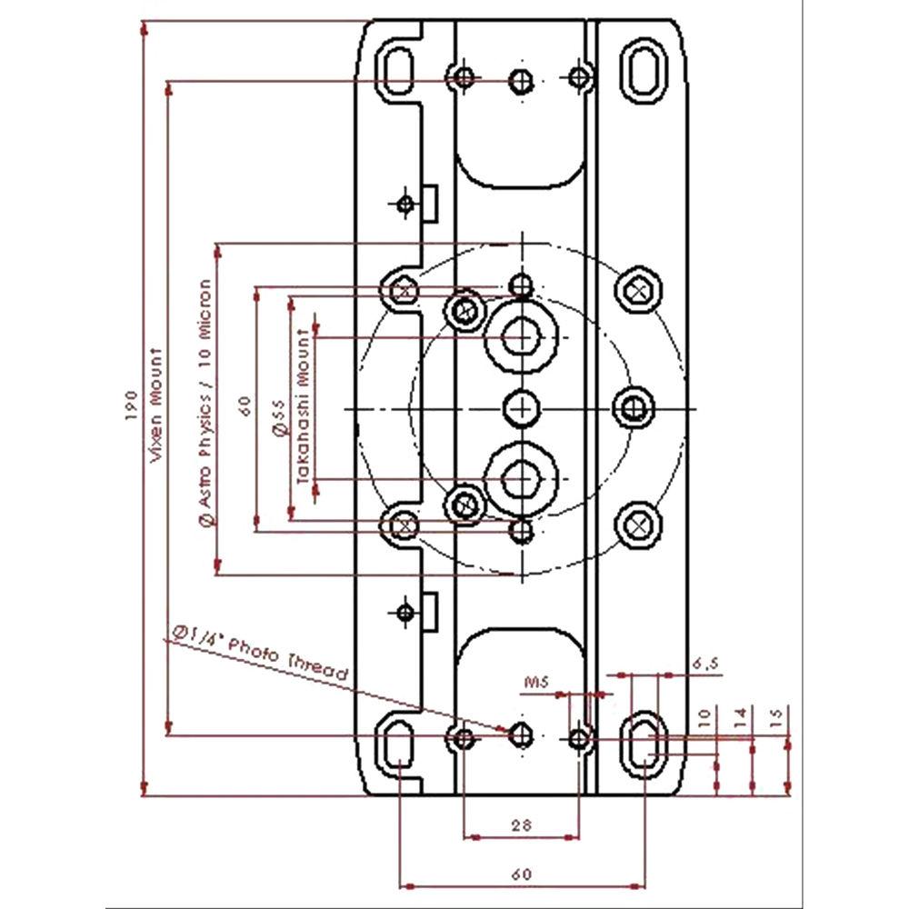 Alpine Astronomical Baader V190 PAN-EQ-Clamp Vixen-Style Saddle