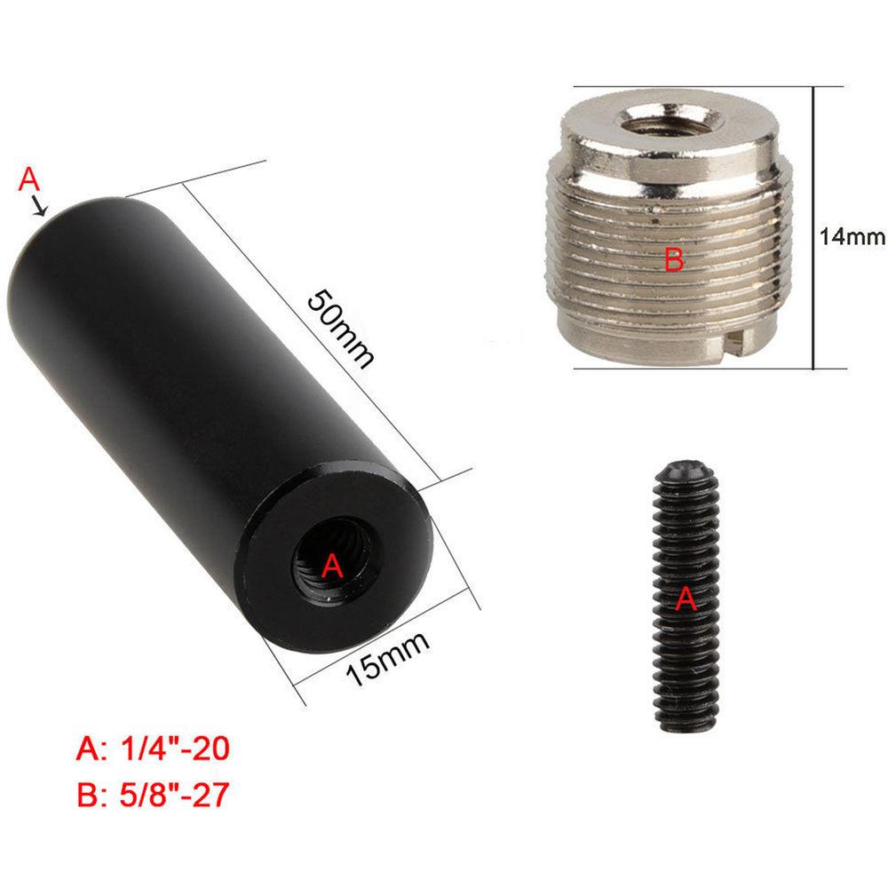 CAMVATE 15mm Rod with 1 4"-20 Female to 5 8"-27 Male Adapter for Mic Clip