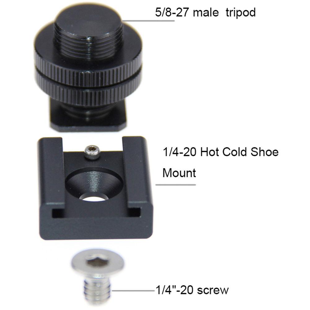 CAMVATE C1008 1 4"-20 Mount to Cold Shoe or 5 8"-27 Screw Adapter