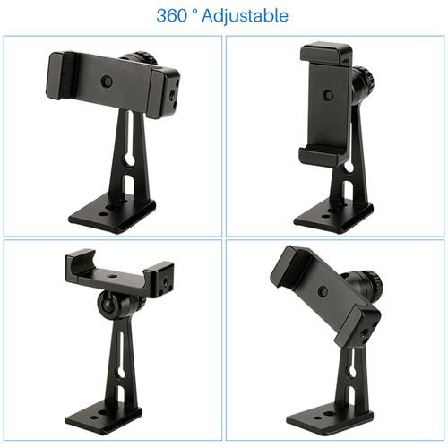 DigitalFoto Solution Limited Adjustable Tripod Mount Adapter Vertical 360 Rotation Phone Clipper Stand