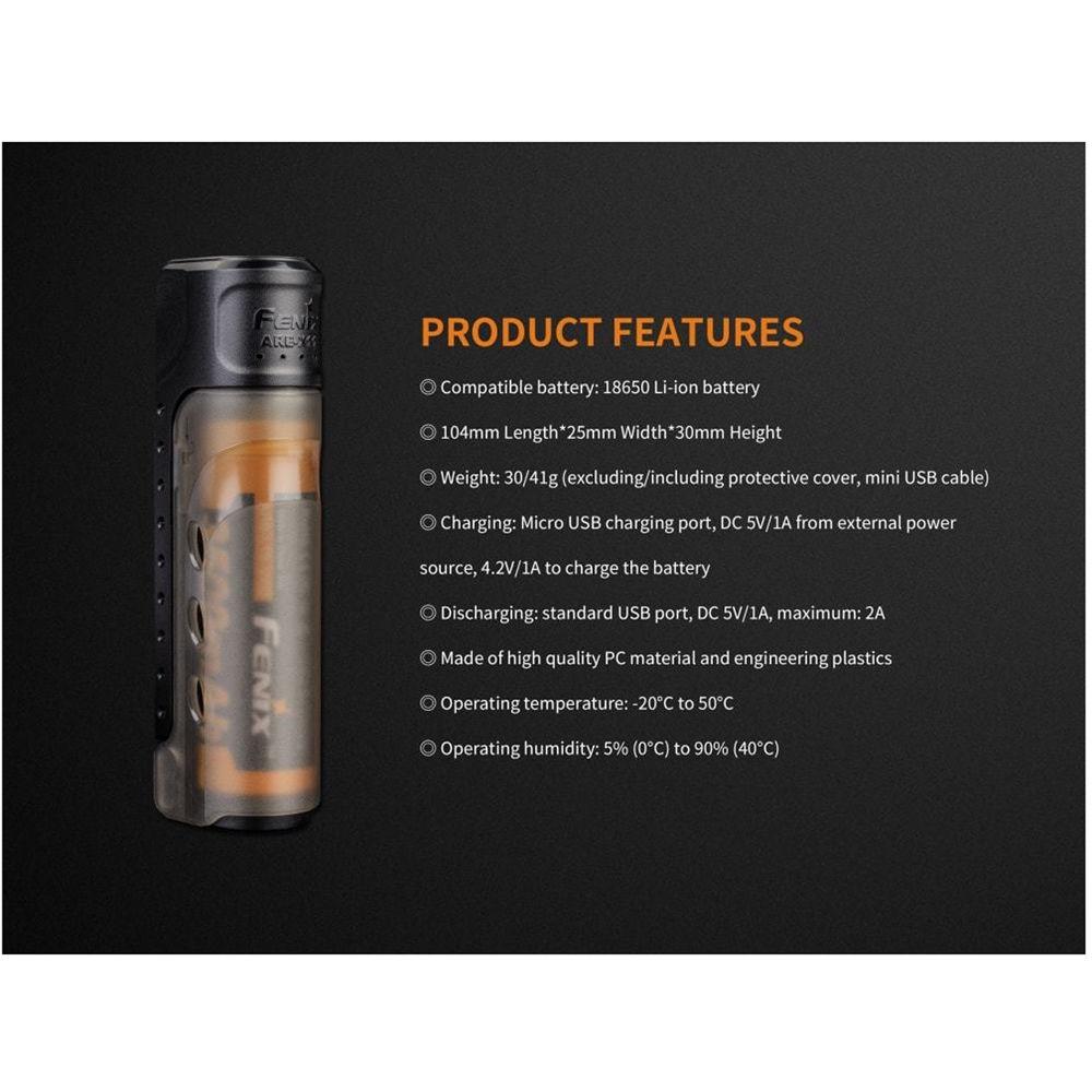 Fenix Flashlight ARE-X11 18650 Battery Charging Kit