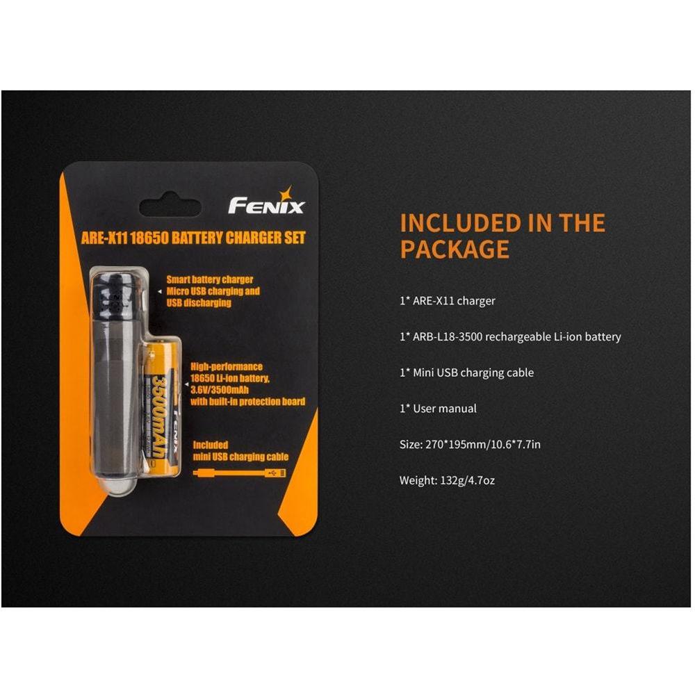 Fenix Flashlight ARE-X11 18650 Battery Charging Kit