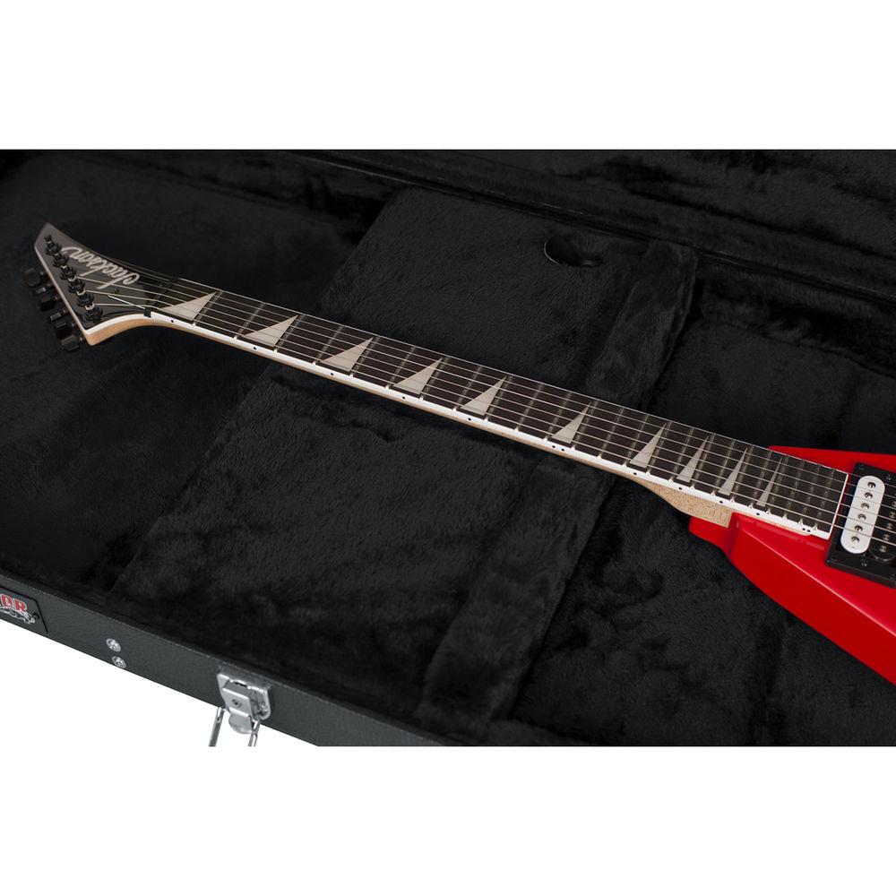 Gator Cases Hard-Shell Wood Case for Gibson Flying V, Explorer, and Dean ML Guitars