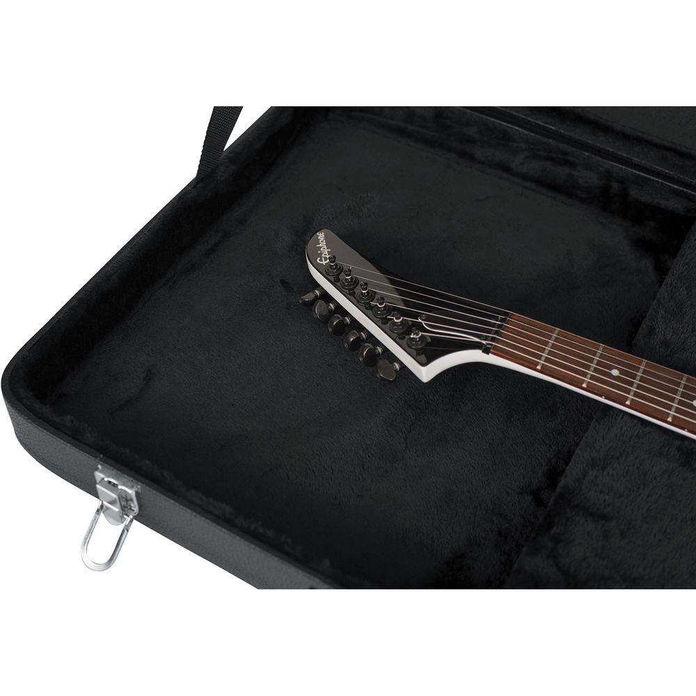 Gator Cases Hard-Shell Wood Case for Gibson Flying V, Explorer, and Dean ML Guitars