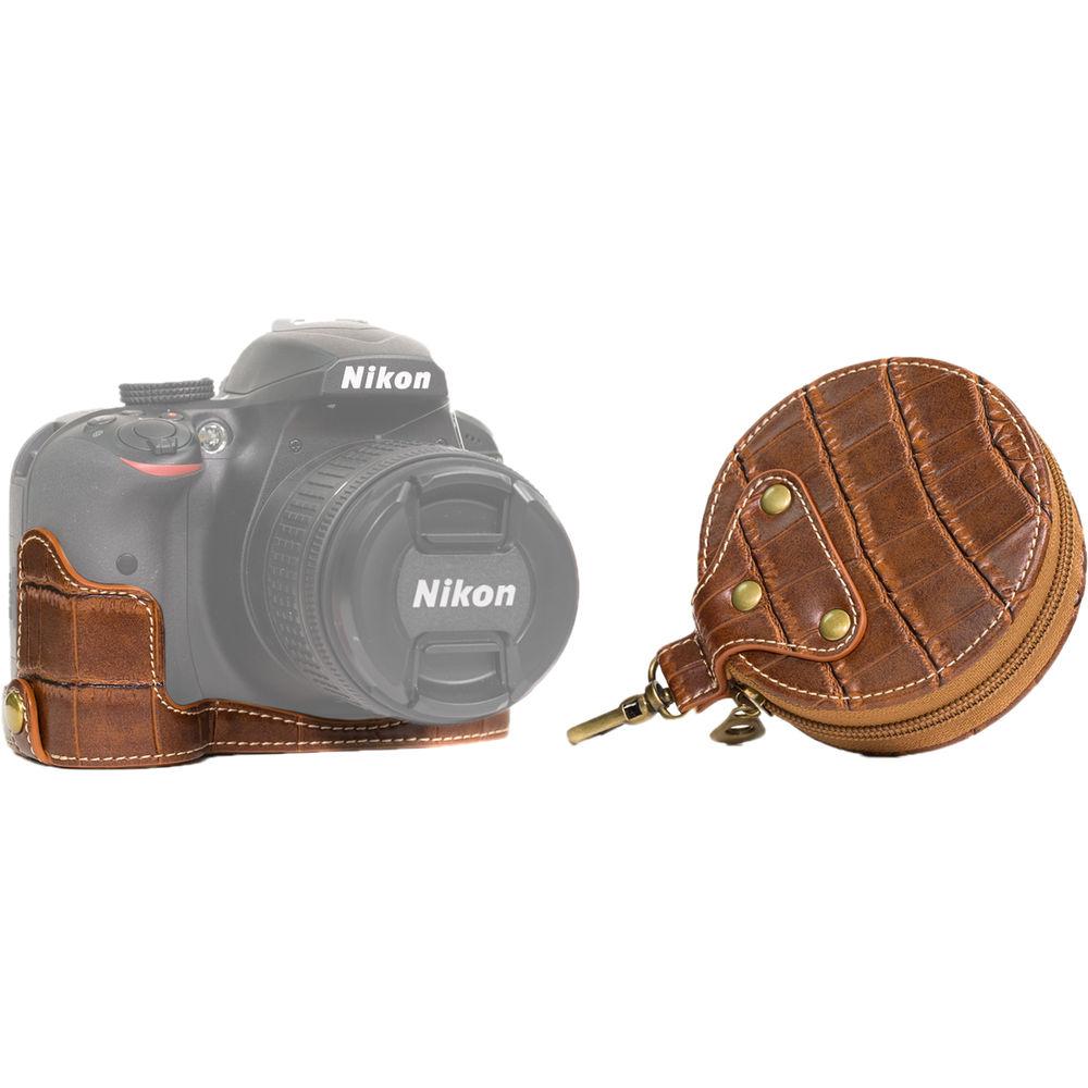 MegaGear Ever Ready PU Leather Half Case with Shoulder Strap for Nikon D3100-3400