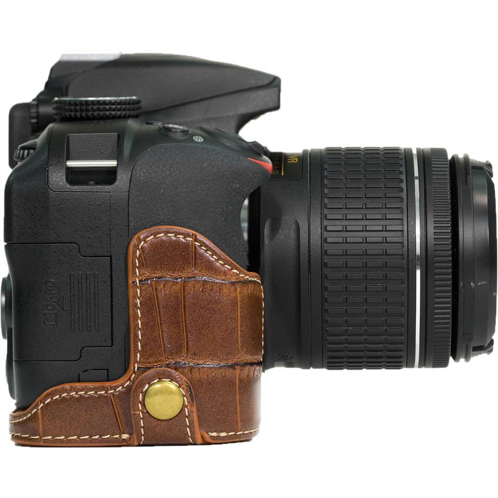MegaGear Ever Ready PU Leather Half Case with Shoulder Strap for Nikon D3100-3400