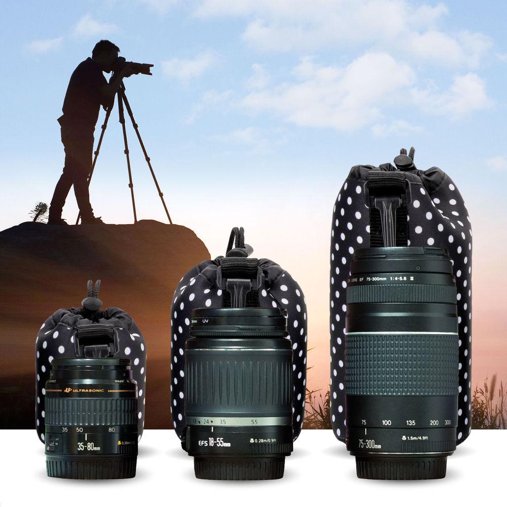 USA GEAR FlexARMOR FlexSLEEVE Lens Pouch Case Set