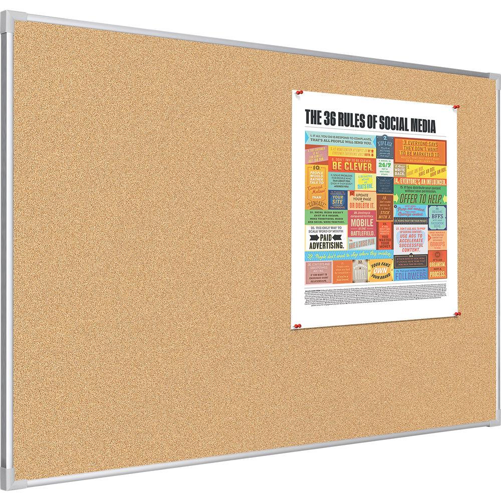 Best Rite VT Logic Natural Cork Surface Tackboard with Silver Ultra-Trim