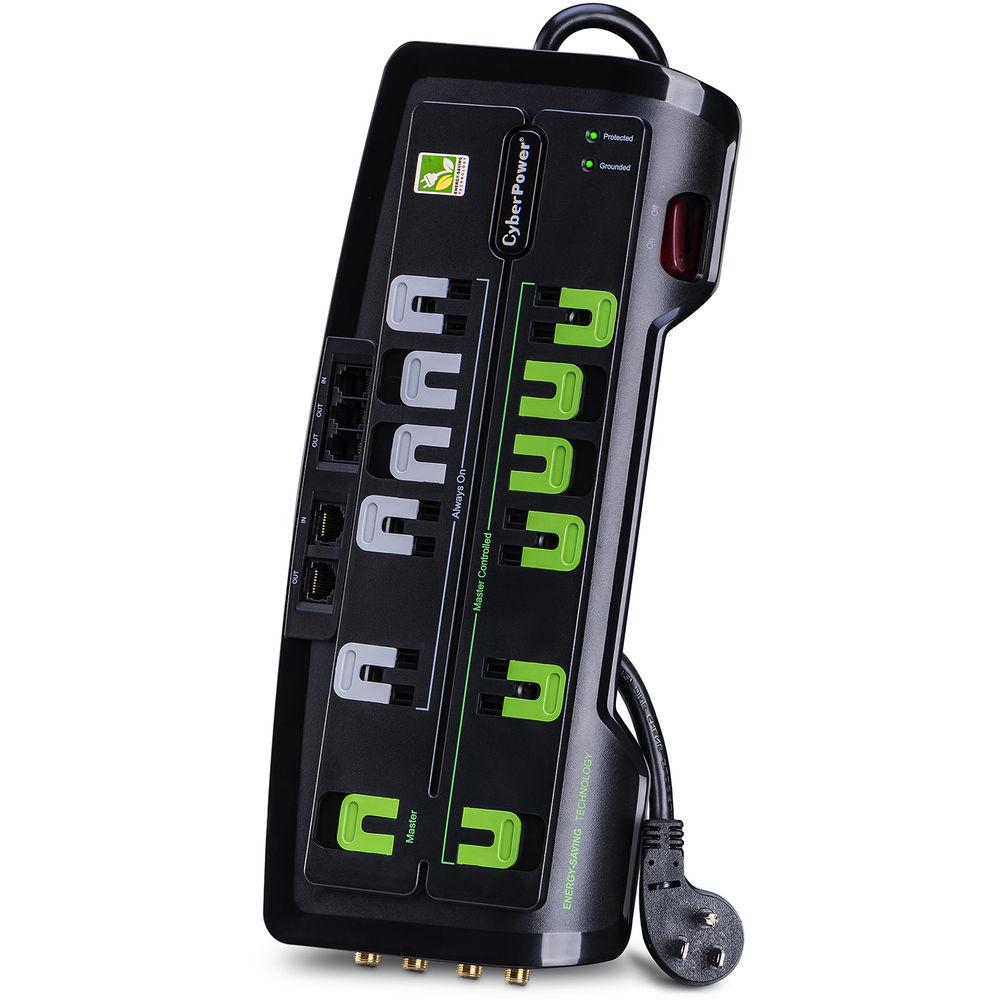 CyberPower 4350 J Surge Suppressor, 125 V, Nema 5-15P 45 Degree Off-Set Plug, 12-Outlet, 8