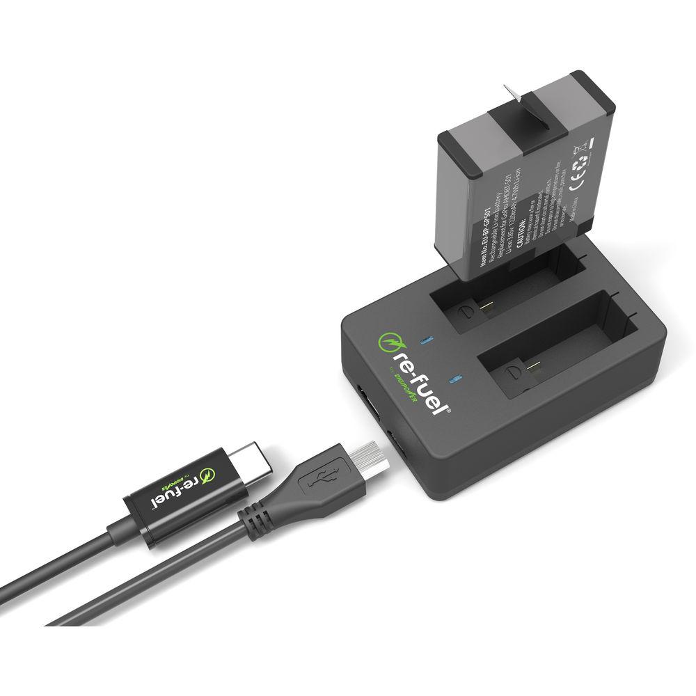 DigiPower Re-Fuel Dual Charger & Battery Kit for GoPro HERO5 HERO6 Black