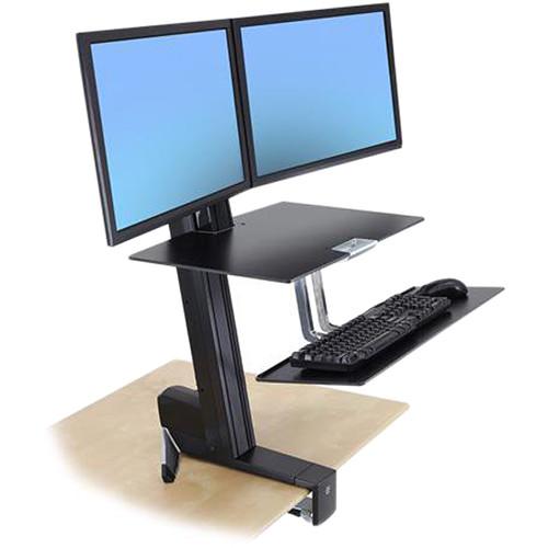 Ergotron WorkFit-S Dual Monitor with Worksurface, Ergotron, WorkFit-S, Dual, Monitor, with, Worksurface