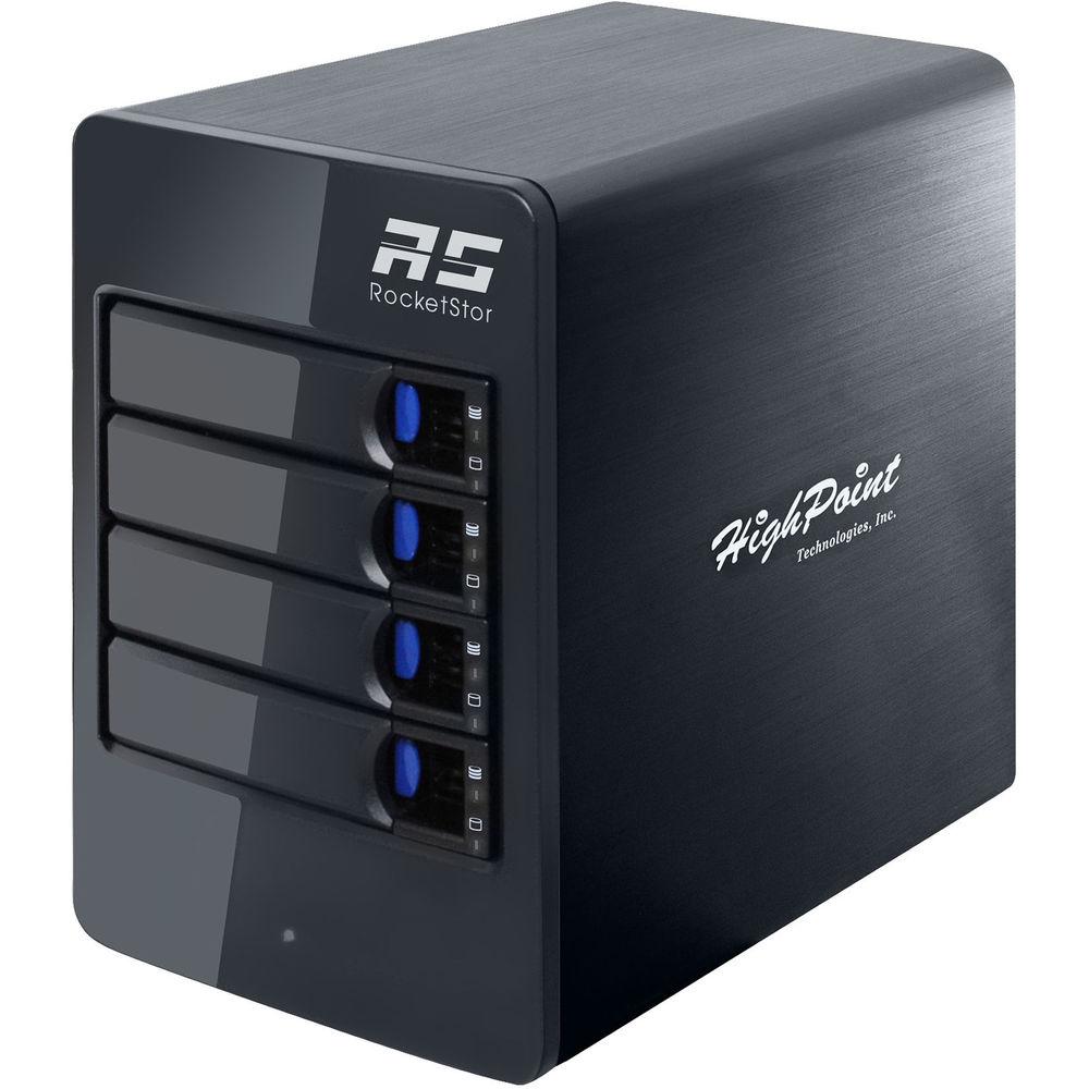 HighPoint RocketStor 6314B 4-Bay Thunderbolt 2 RAID Enclosure with Thunderbolt 3 Adapter