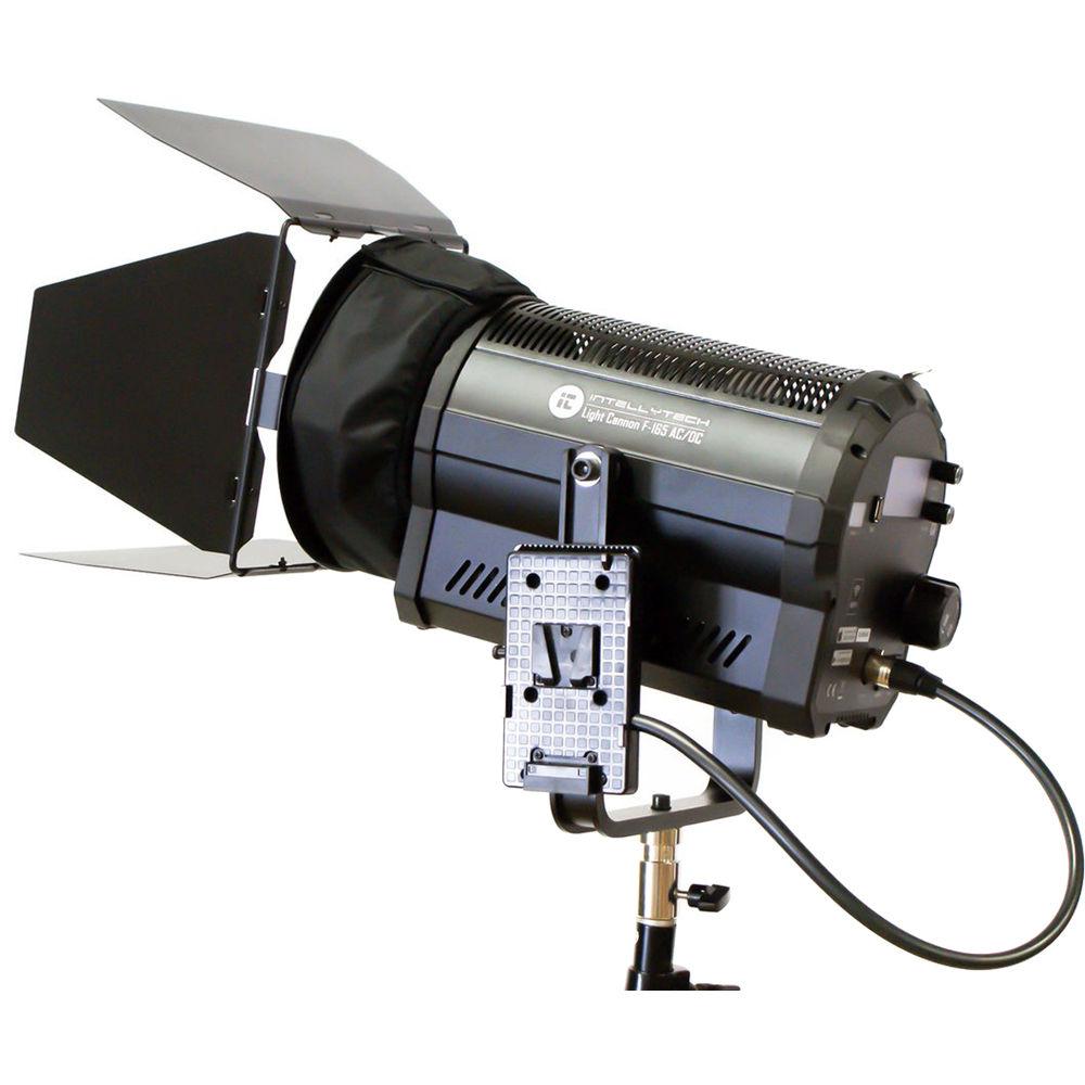 Intellytech Light Cannon F-165 AC DC Bi-Color High Output LED Fresnel with Wi-Fi and Gold Mount Battery Plate