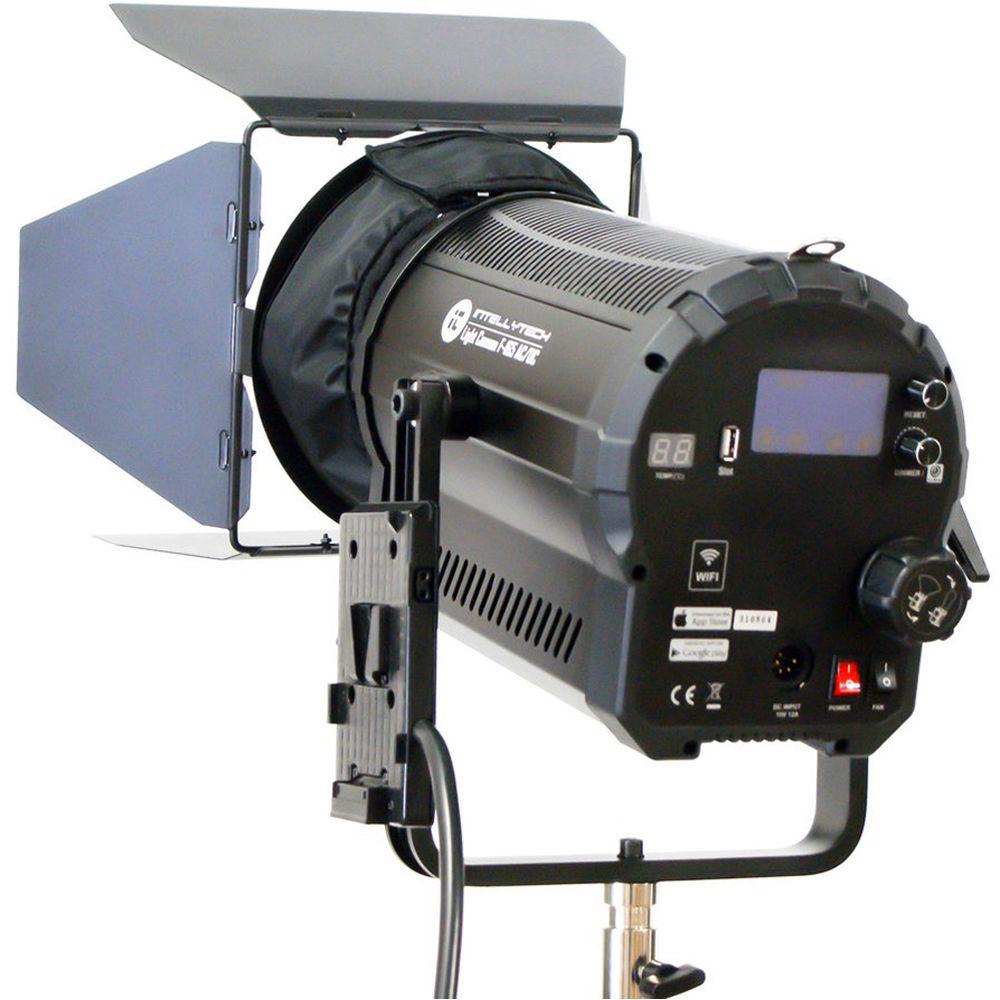 Intellytech Light Cannon F-165 AC DC Bi-Color High Output LED Fresnel with Wi-Fi and Gold Mount Battery Plate