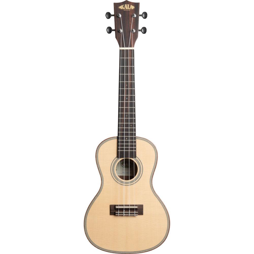 KALA Satin Solid Spruce Striped Ebony Concert Ukulele