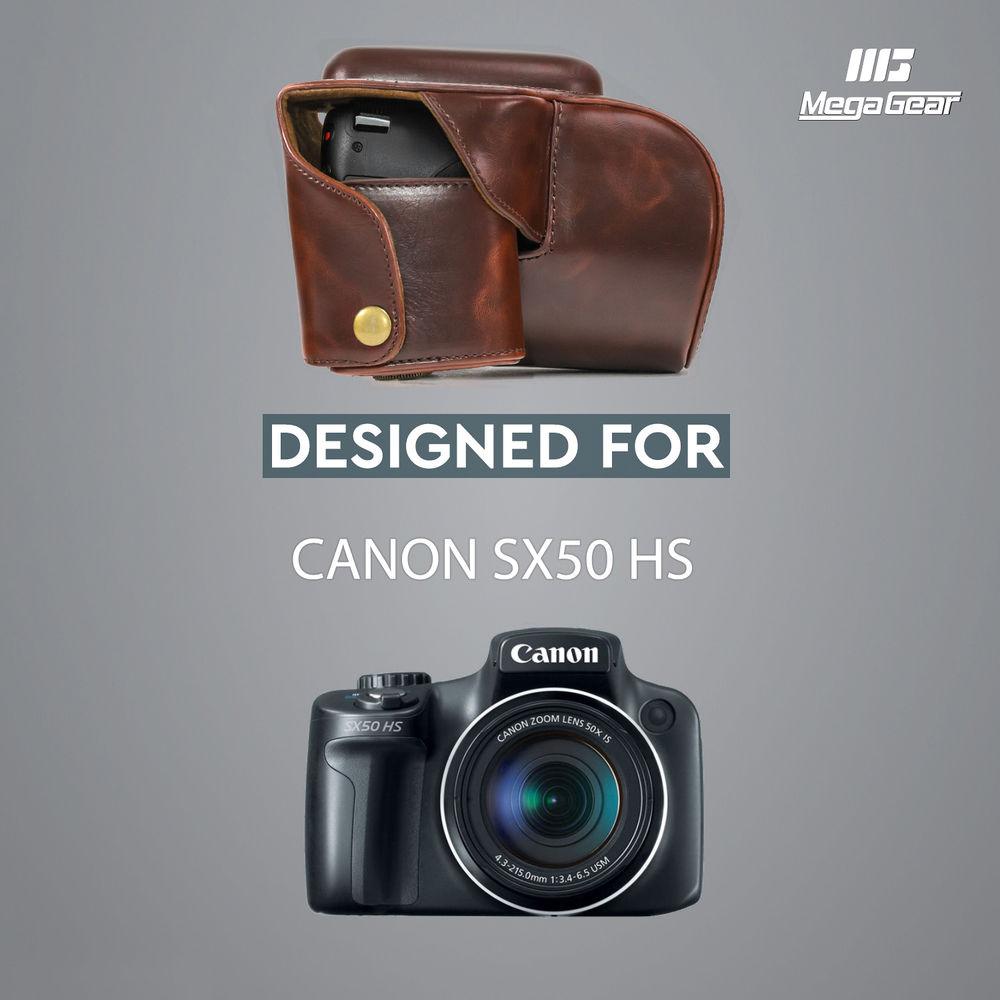 MegaGear Ever Ready PU Leather Camera Case and Strap for Canon PowerShot SX50 HS