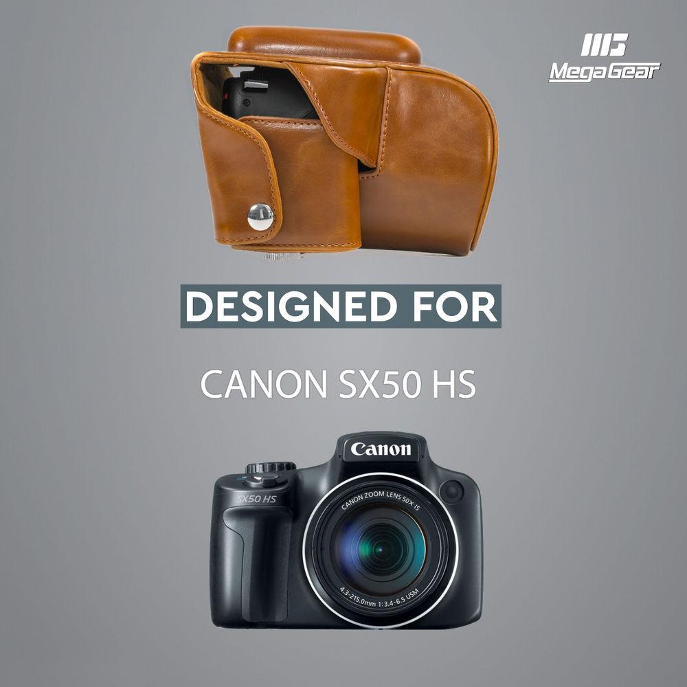 MegaGear Ever Ready PU Leather Camera Case and Strap for Canon PowerShot SX50 HS