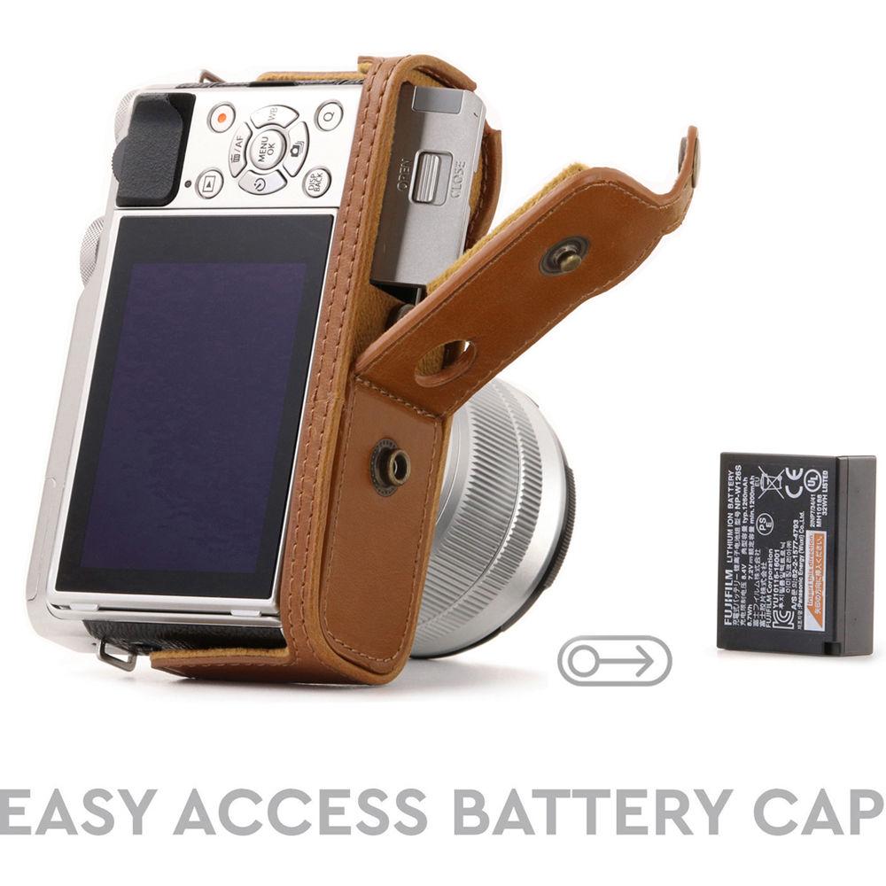 MegaGear Ever Ready PU Leather Case and Strap for Fujifilm X-A10