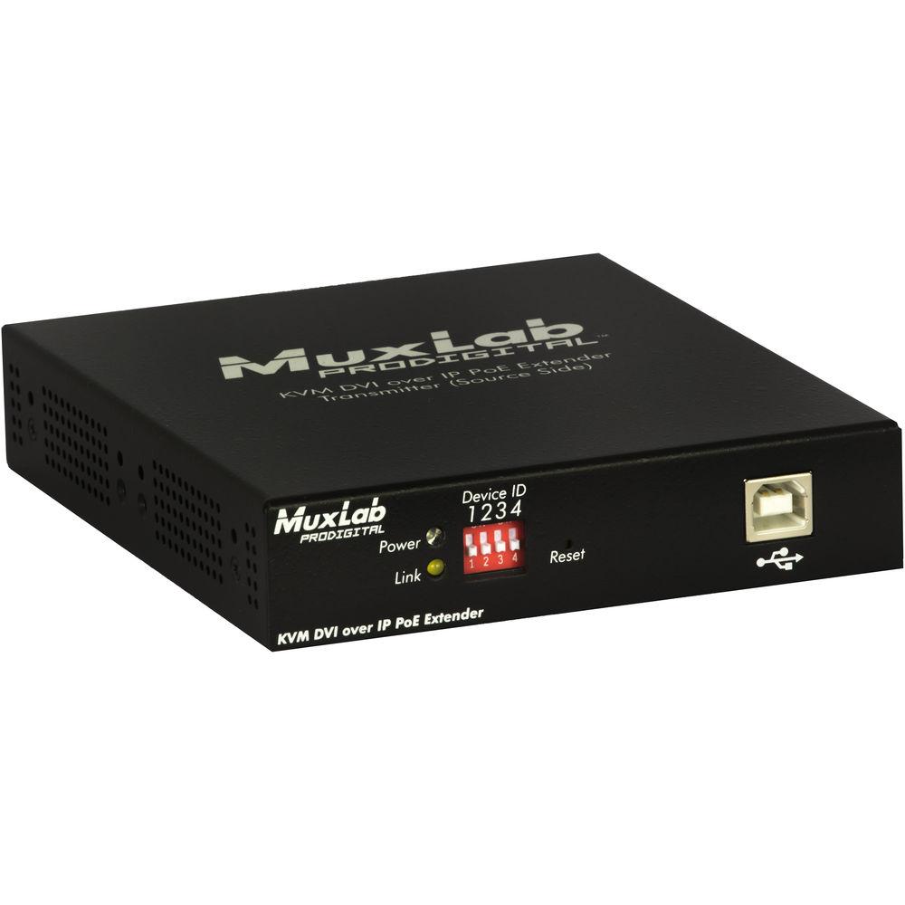 MuxLab KVM DVI over IP PoE Extender Transmitter