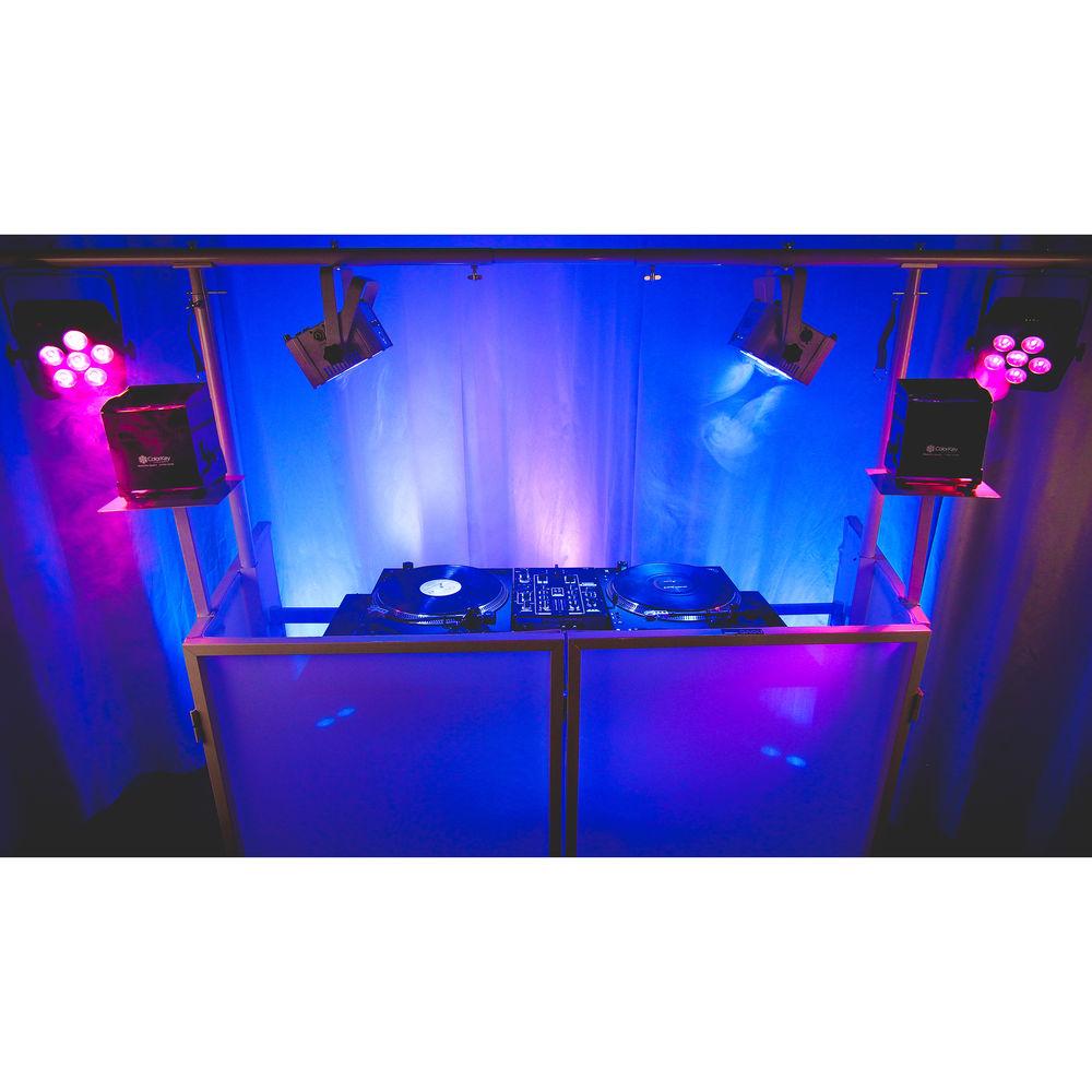 Novopro SDX Foldable DJ Booth with Lighting Bar and Podium Stands, Novopro, SDX, Foldable, DJ, Booth, with, Lighting, Bar, Podium, Stands