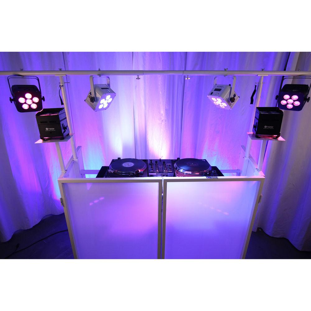 Novopro SDX Foldable DJ Booth with Lighting Bar and Podium Stands, Novopro, SDX, Foldable, DJ, Booth, with, Lighting, Bar, Podium, Stands