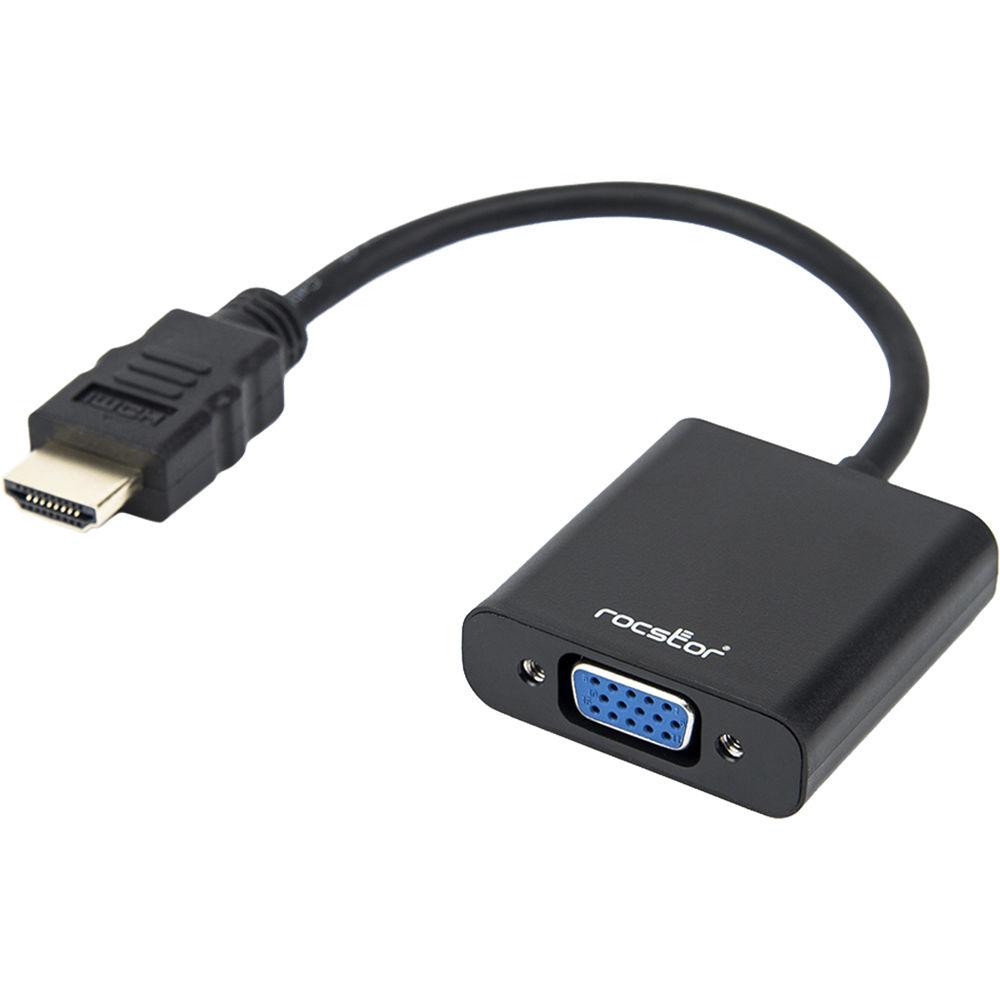 Rocstor 6" HDMI to VGA 3.5mm Audio Adapter