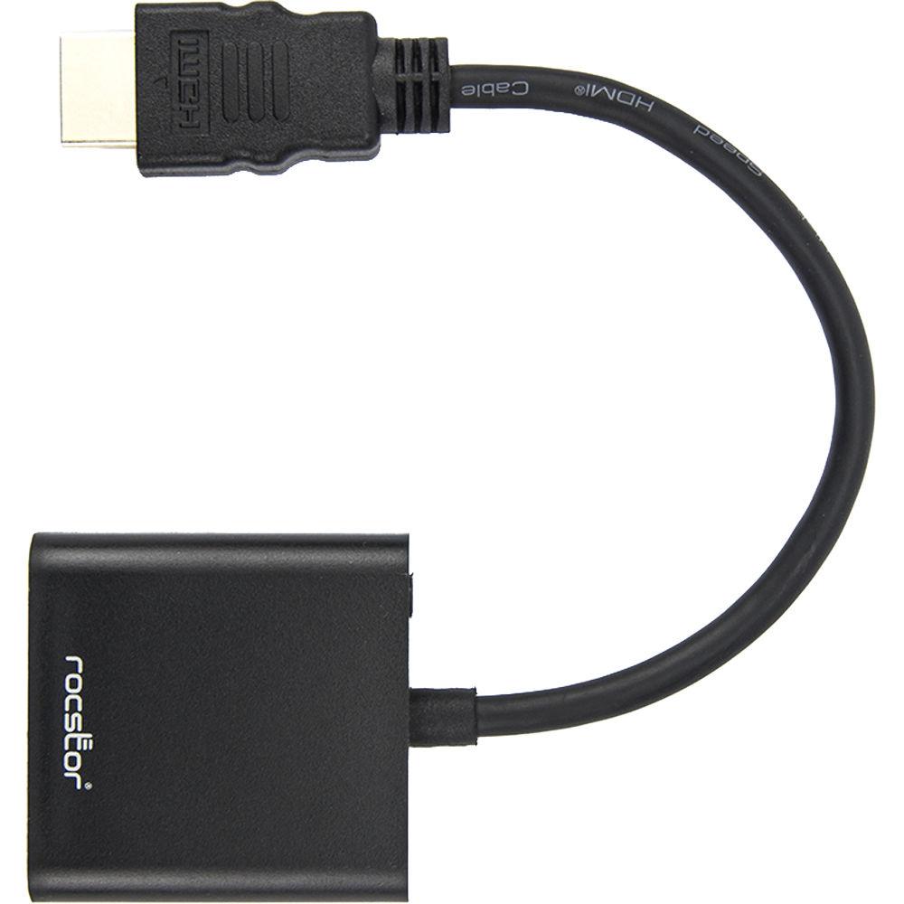 Rocstor 6" HDMI to VGA 3.5mm Audio Adapter