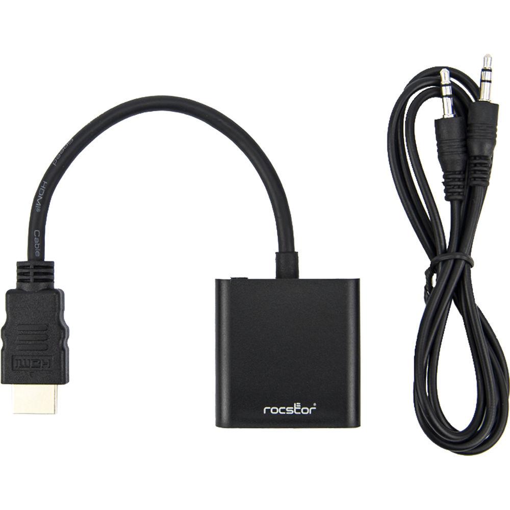 Rocstor 6" HDMI to VGA 3.5mm Audio Adapter