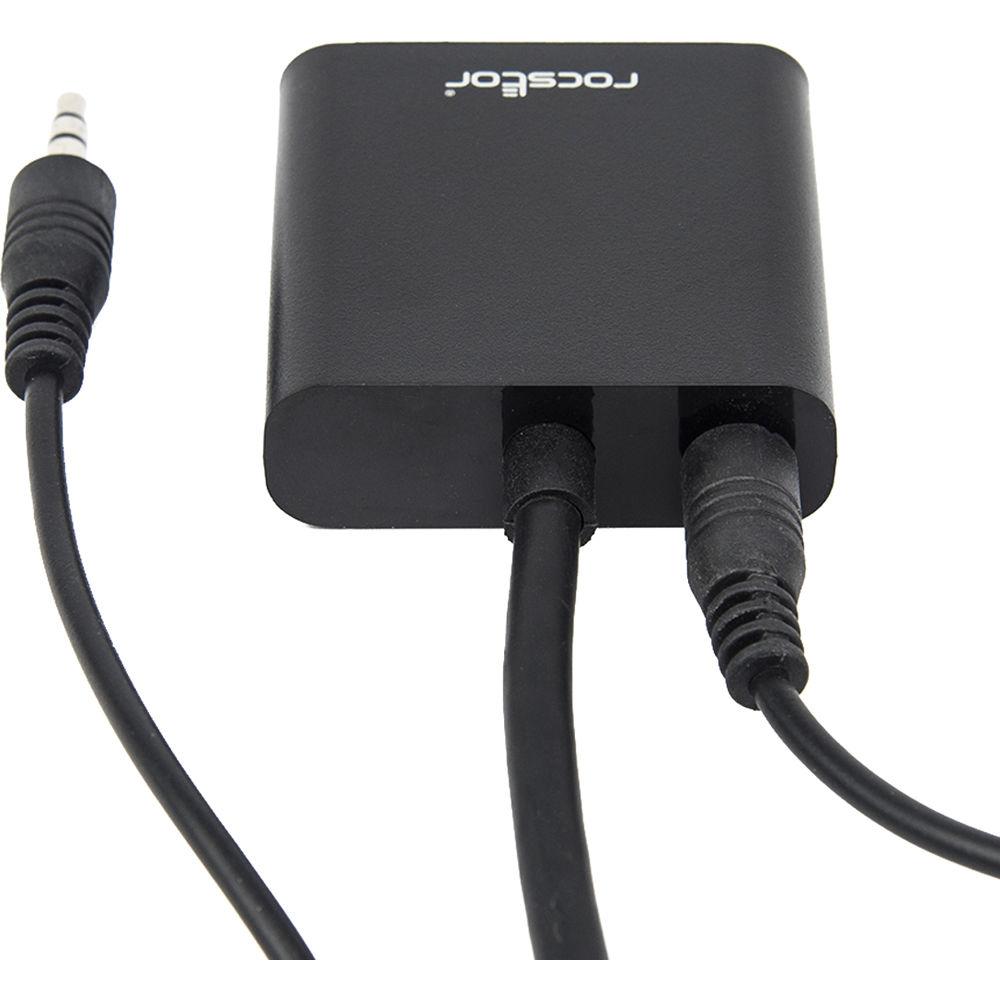 Rocstor 6" HDMI to VGA 3.5mm Audio Adapter