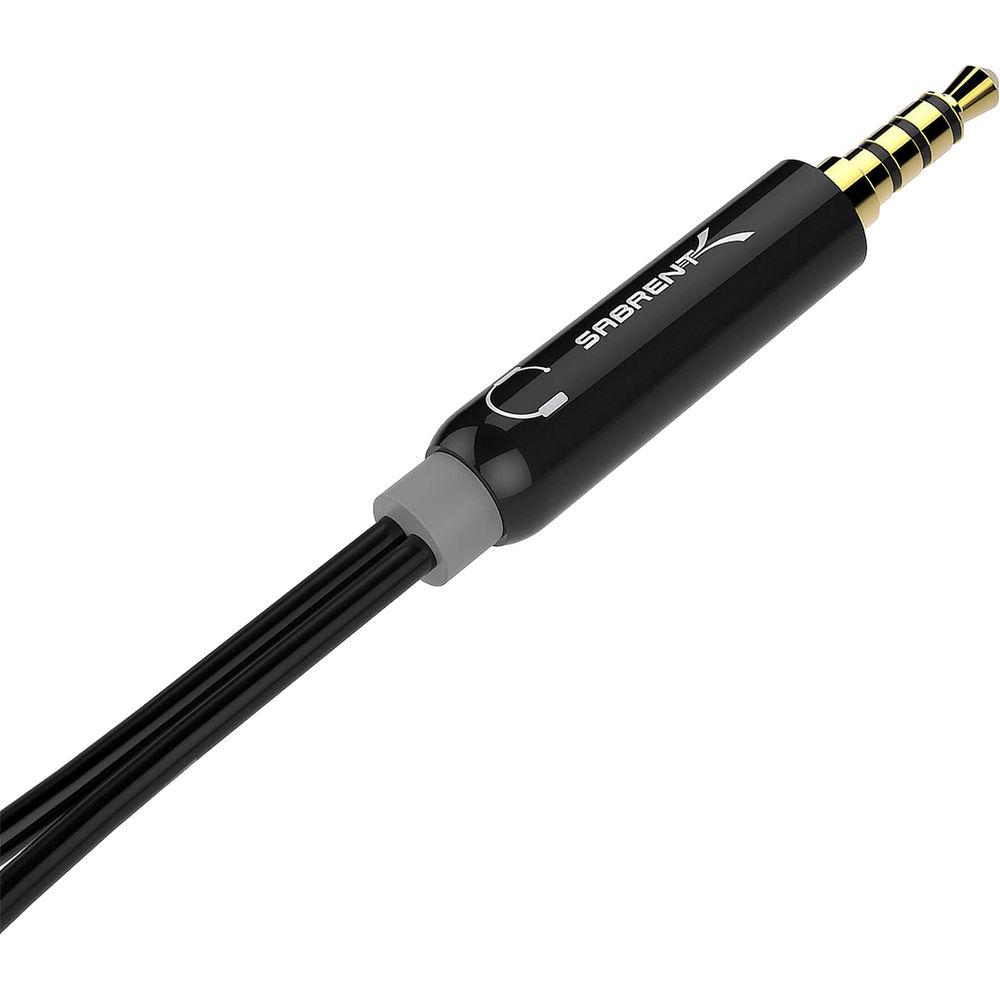 Sabrent 3.5mm Combo Headset to Microphone and Headphone Y-Splitter Cable