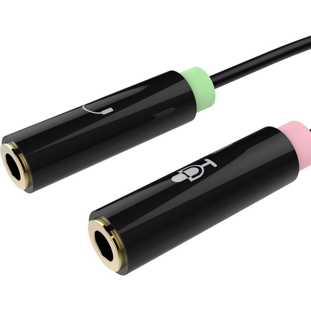 Sabrent 3.5mm Combo Headset to Microphone and Headphone Y-Splitter Cable