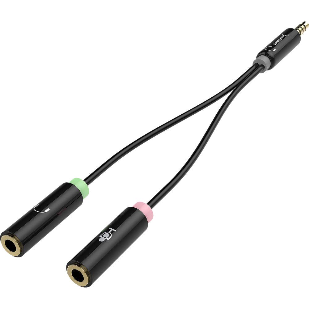 Sabrent 3.5mm Combo Headset to Microphone and Headphone Y-Splitter Cable