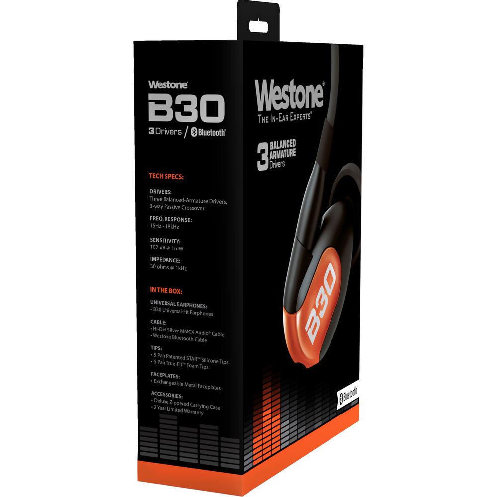 Westone B30 Three-Driver True-Fit Earphones with High-Definition MMCX & Bluetooth Cables