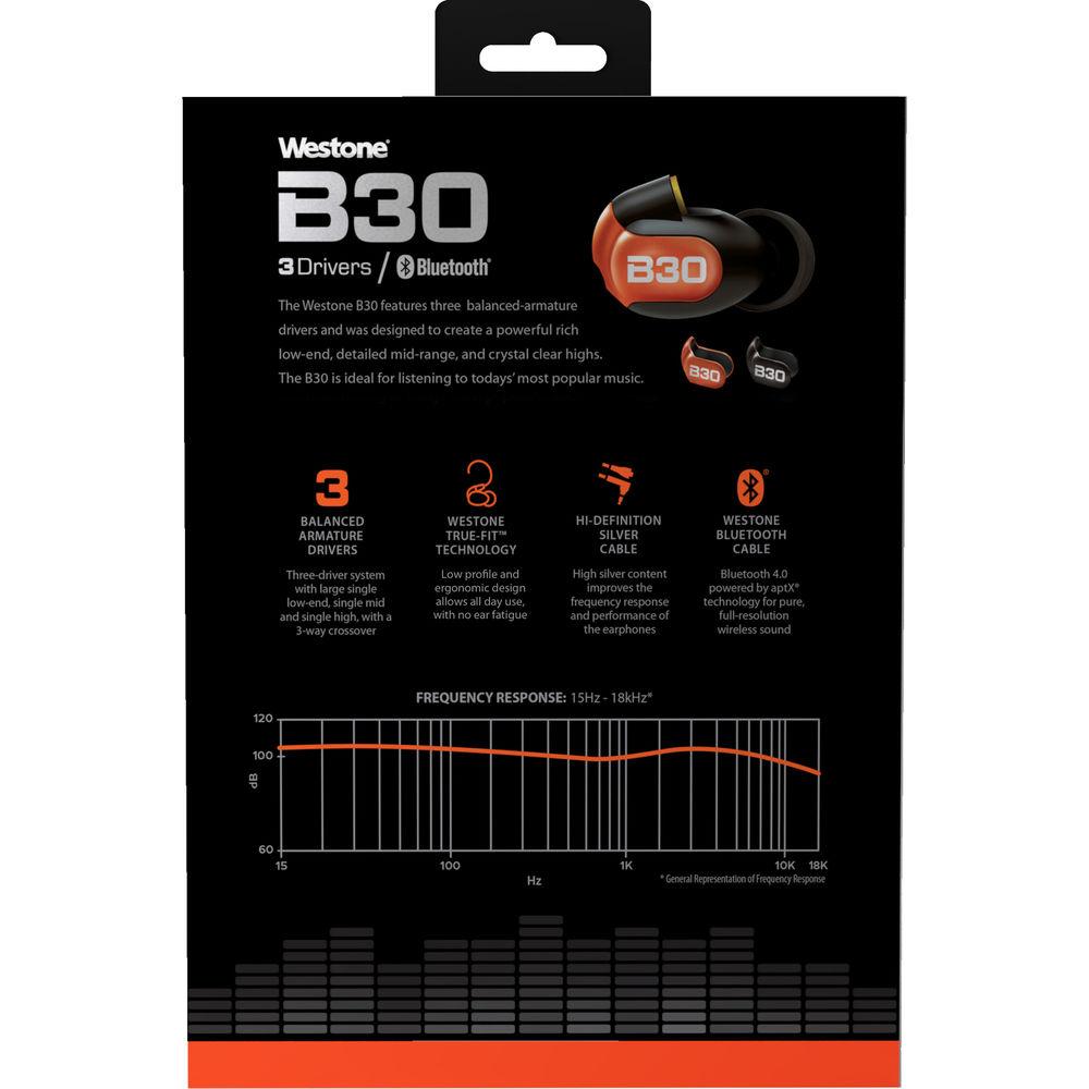 Westone B30 Three-Driver True-Fit Earphones with High-Definition MMCX & Bluetooth Cables