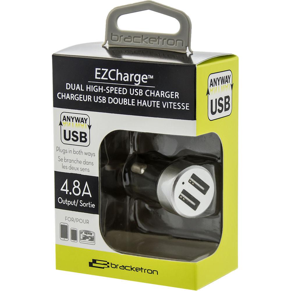 Bracketron EZCharge Dual Pro 4.8A USB Car Charger