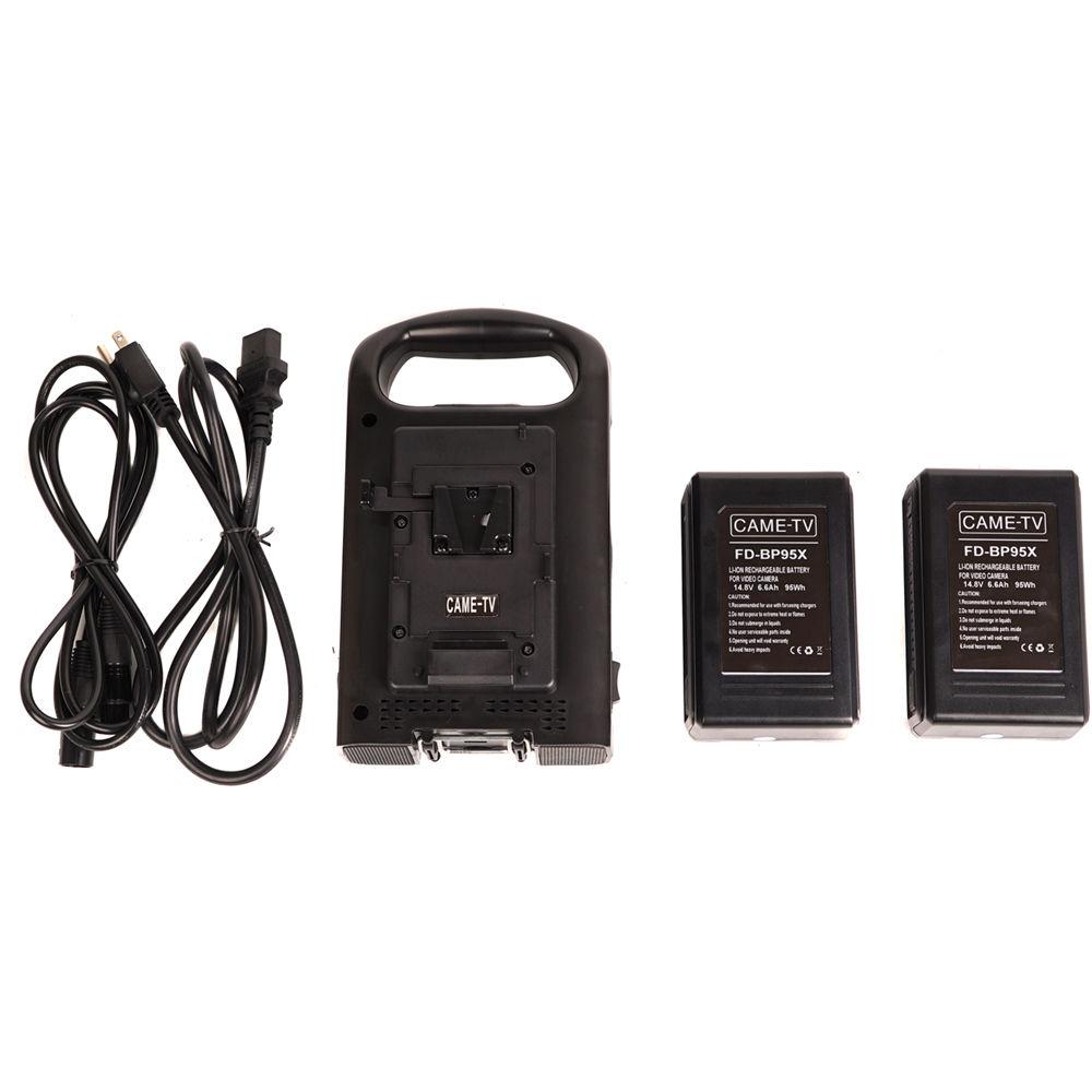 CAME-TV V-Mount Battery Charger with Two 95W Batteries
